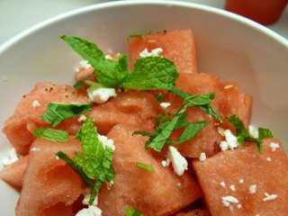 Watermelon, Feta Cheese, & Mint Salad