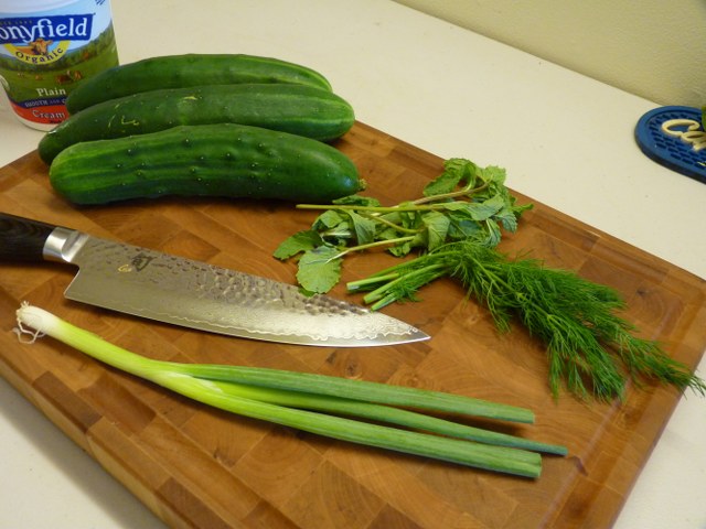 ingredients - mint, cucumber, dill
